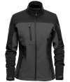 BHS-3W Stormtech Ladies Cascades Soft Shell Jacket Dolphin / Black colour image